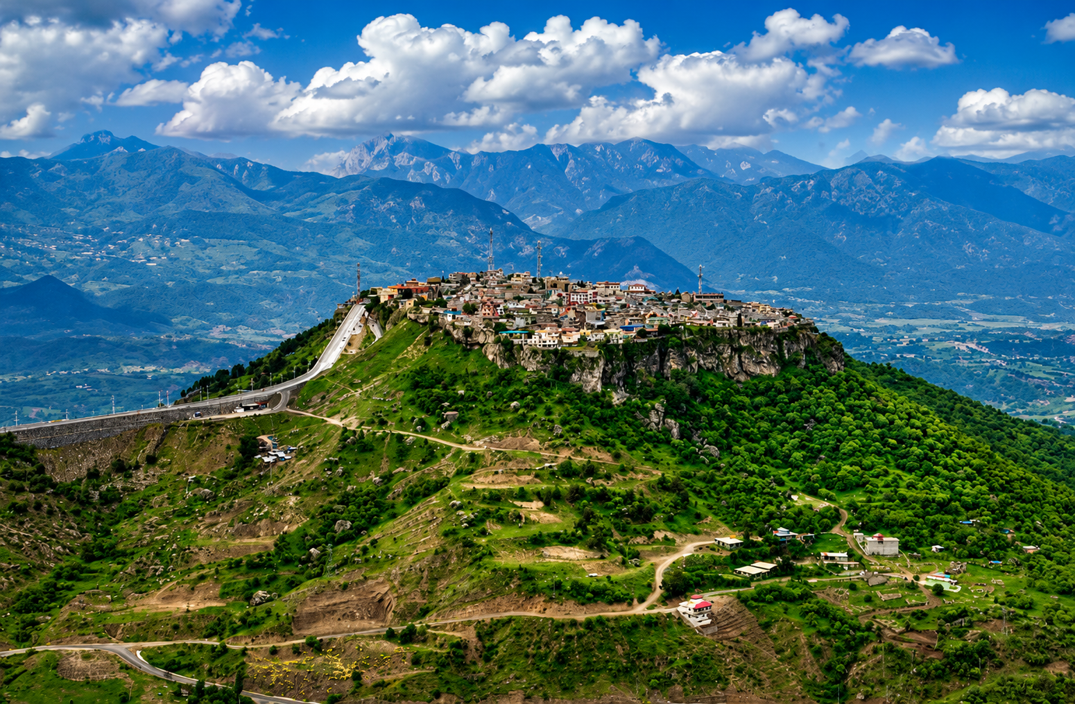 The historic town of Amadiyah perched on a flat-topped mountain in the Kurdistan Region of Iraq